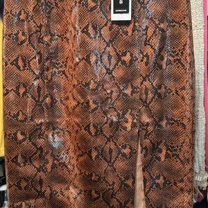 Express Brand New With Tags Brown Snake Print Skirt